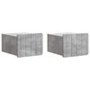 vidaXL Vegghengt Nattbord med skuff 2 pcs Betonggr&aring; 33 x 34,5 x 24 cm