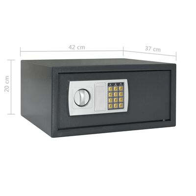 vidaXL Digital safe mørkegrå 42x37x20 cm