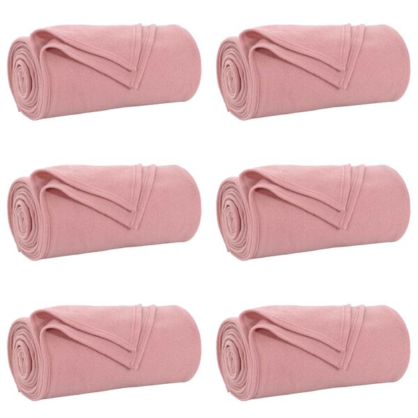 vidaXL Kastepledd 6 pcs Rosa 270 x 240 cm Fleece