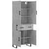 vidaXL Highboard betonggr&aring; 69,5x34x180 cm konstruert tre
