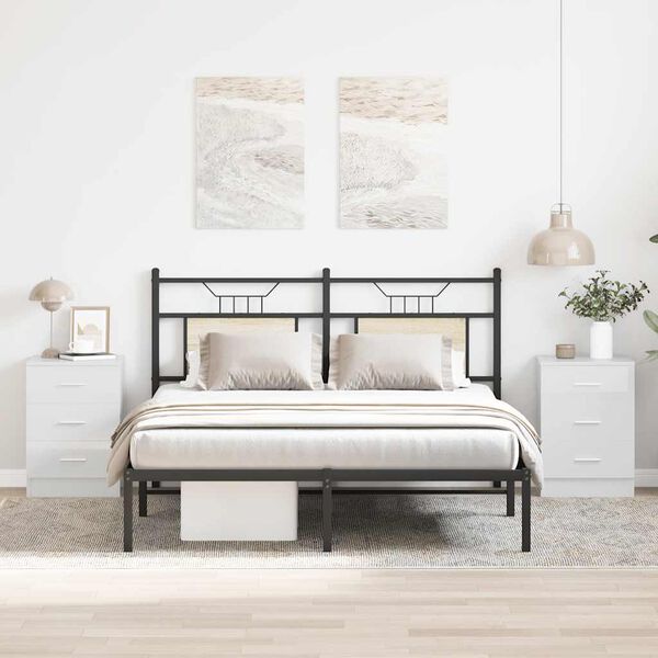 vidaXL Nattbord 2 stk høyglans hvit 38x35x56 cm konstruert tre