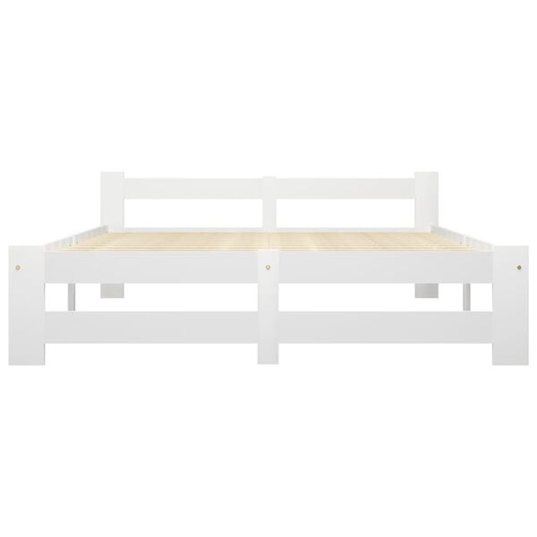 vidaXL Sengeramme hvit heltre furu 120x200 cm