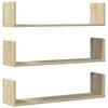 vidaXL Vegghyller 3 stk sonoma eik 80x18x18 cm sponplate
