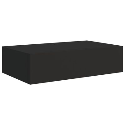 vidaXL Veggmontert skuffehylle svart 40x23,5x10 cm MDF
