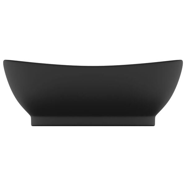 vidaXL Luksuri&oslash;s servant overl&oslash;p oval matt svart 58,5x39 cm keramisk