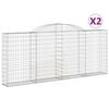 vidaXL Gabionkurver buede 2 stk 300x30x120/140 cm galvanisert jern
