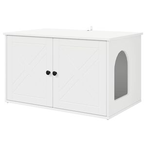 vidaXL Katt Hus Hvit 85 x 55 x 50,5 cm Konstruert tre