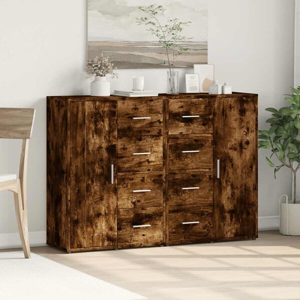 vidaXL Skjenker 2 stk r&oslash;kt eik 60x31x84 cm konstruert tre