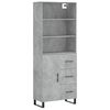 vidaXL Highboard betonggr&aring; 69,5x34x180 cm konstruert tre