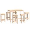 vidaXL Barsett 7 deler heltre furu