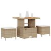vidaXL Hage Spisegruppe Beige Poly rattan