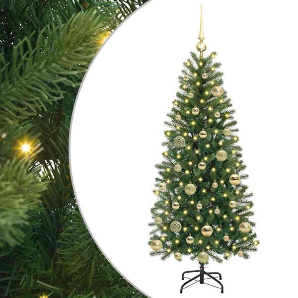 vidaXL Kunstig juletre med 150 LED med stativ gr&oslash;nn 120 cm PE og PVC