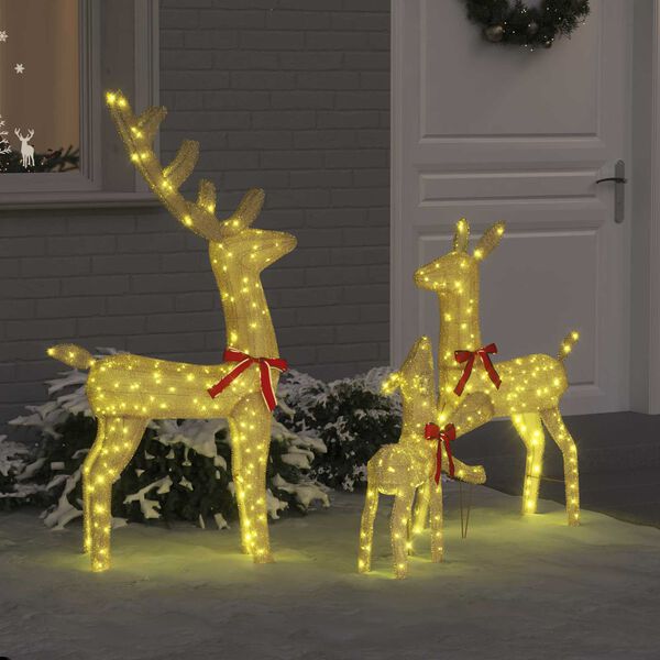 vidaXL Reinsdyrfamilie 3 pcs Varmhvit 68 x 26 x 127 cm stoff