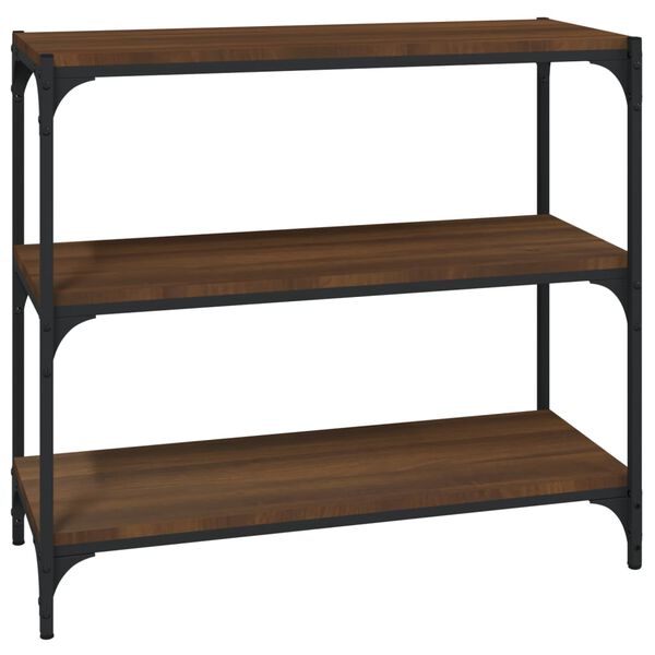 vidaXL Bokhylle brun eik 80x33x70,5 cm konstruert tre og st&aring;l