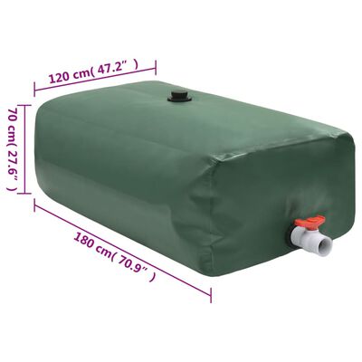 vidaXL Vanntank med kran sammenleggbar 1500 L PVC