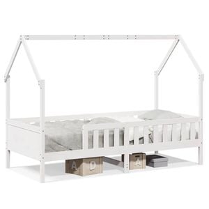 vidaXL Barnesengeramme hvit 90x200 cm heltre furu