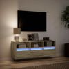 vidaXL Vegghengt TV-benk med LED sonoma eik 130x31x45 cm