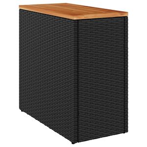 vidaXL Hagebord med treplate svart 58x27,5x55 cm polyrotting