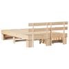 vidaXL Sengestamme med hodegjerde Brun 140 x 200 cm Massiv furu