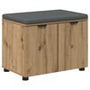 vidaXL Skobenk med pute Artisan eik 60 x 38 x 46 cm Konstruert tre