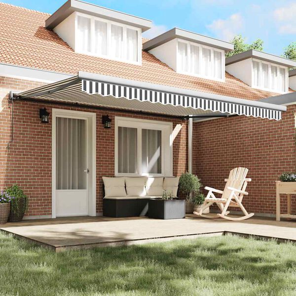 vidaXL Uttrekkbar markise antrasitt og hvit 4,5x3 m stoff og aluminium