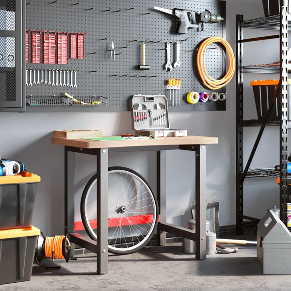 vidaXL Arbeidsbenk 100x(55-60)x83 cm heltre b&oslash;k