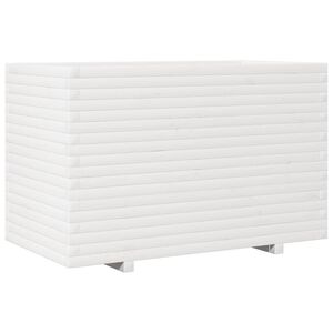 vidaXL Plantekasse hvit 110x60x72 cm heltre furu