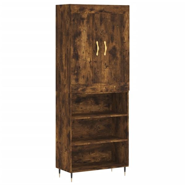 vidaXL Highboard r&oslash;kt eik 69,5x34x180 cm konstruert tre
