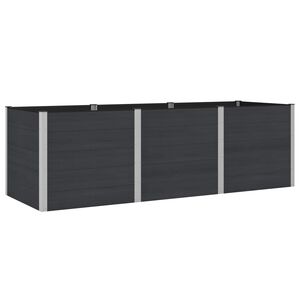vidaXL H&oslash;ybed Svart 300 x 100 x 91 cm WPC og Aluminium