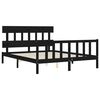 vidaXL Sengeramme med hodegavl svart King Size heltre