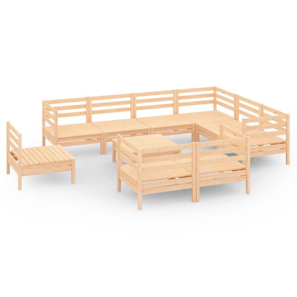 vidaXL Hagesofagruppe 10 deler heltre furu