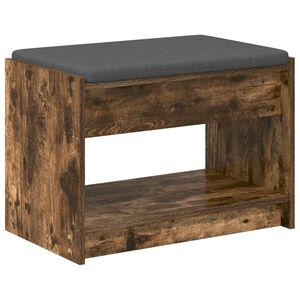 vidaXL Gangbenk R&oslash;kt Eik 63 x 38 x 45 cm Konstruert treverk og stoff
