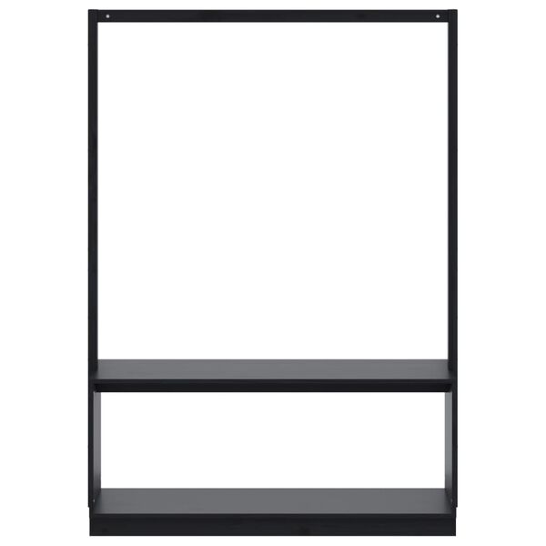 vidaXL Klesstativ med skooppbevaring svart 113x40x157,5 cm heltre furu