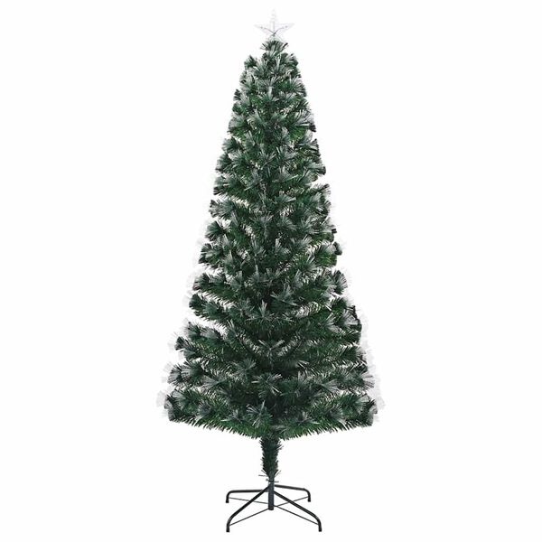 vidaXL Kunstig juletre med dekorative strenglys grønn 210 cm PVC