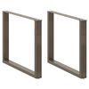 vidaXL Spisebordben U-formet 3 stk naturst&aring;l 100x(72-73) cm st&aring;l