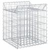 vidaXL Gabion hevet seng 50 x 50 x 60 cm Galvanisert st&aring;l S&oslash;lv