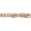 vidaXL Utend&oslash;rs sofa-sett 9 pcs Naturlig Solid akasietre