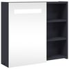 vidaXL Baderomsspeilskap med LED-lys gr&aring; 60x13x52 cm