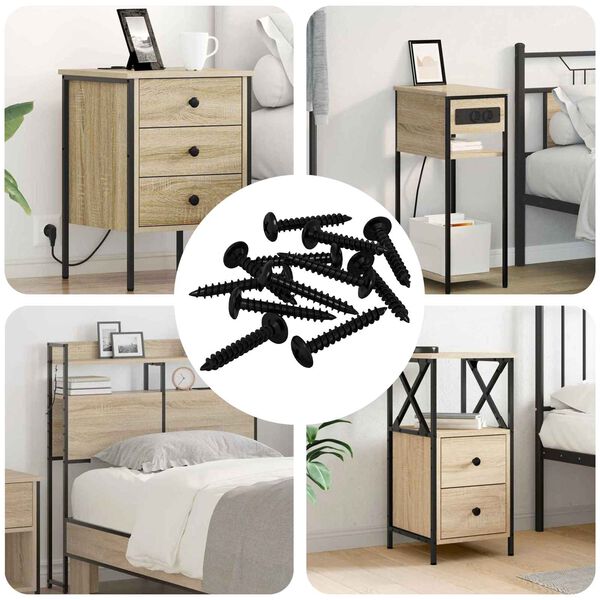 vidaXL Selvgjengende Spiker 12 pcs Svart 4 x 25 mm St&aring;l