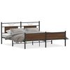 vidaXL Sengeramme i metall uten madrass brun eik 183x213 cm