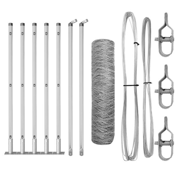 vidaXL Gjerdep&aring;le s&oslash;lv 10 x 0,5 m (36 mm netting) St&aring;l