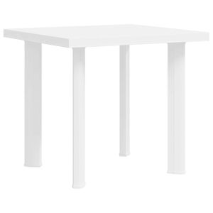 vidaXL Hagebord hvit 80x75x72 cm plast