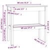 vidaXL Konsollbord hvit 80x40x75 cm heltre furu