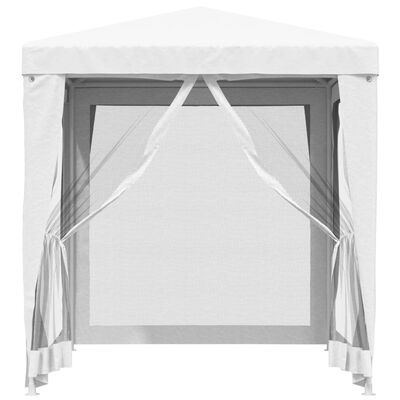 vidaXL Partytelt med 4 sidevegger av netting 2x2 m hvit