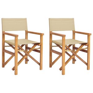 vidaXL Stol med ryggst&oslash;tte Brun og Beige Massivt Teaktre