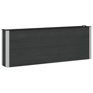 vidaXL H&oslash;ybed Svart 200 x 30 x 72 cm WPC og Aluminium