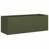 vidaXL Plantekasse olivengr&oslash;nn 120x40x40 cm kaldvalset st&aring;l