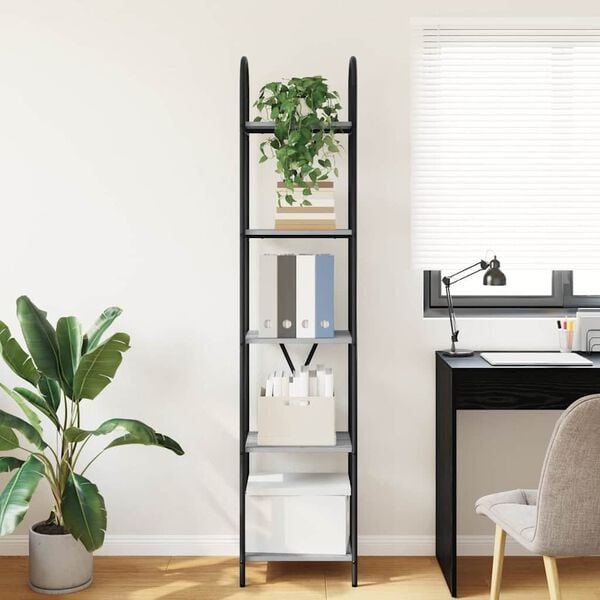 vidaXL Bokhylle Gr&aring; Sonoma 40 x 30 x 183 cm Konstruert tre