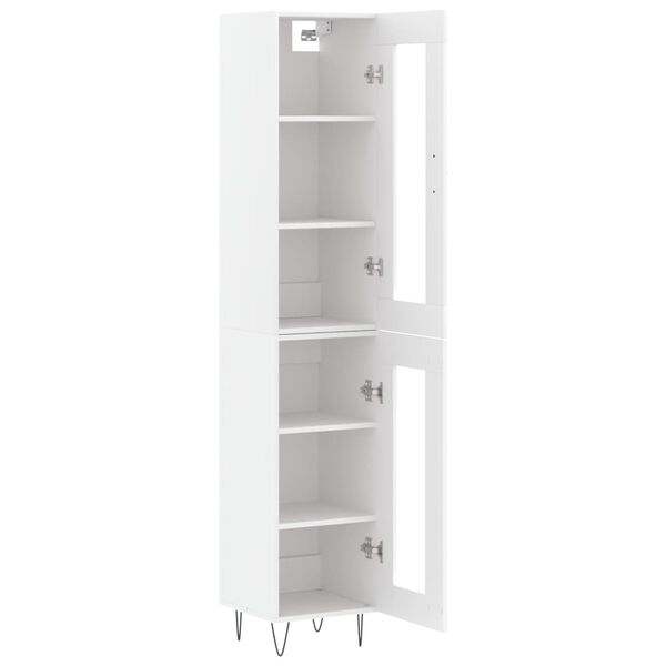 vidaXL Highboard hvit 34,5x34x180 cm konstruert tre
