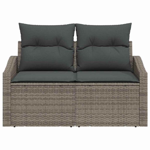 vidaXL Hagemøbelsofa med pute 123 x 62 x 69 cm polyrotting